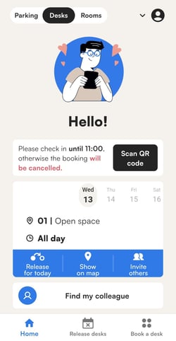 Scan QR code button on the Tidaro mobile app home screen