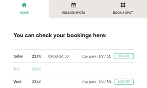 Check-your-parking-spot-bookings
