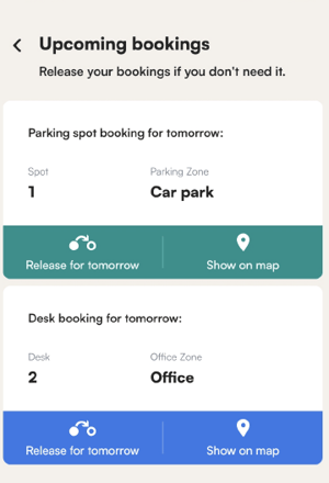Tidaro mobile app upcoming bookings reminders