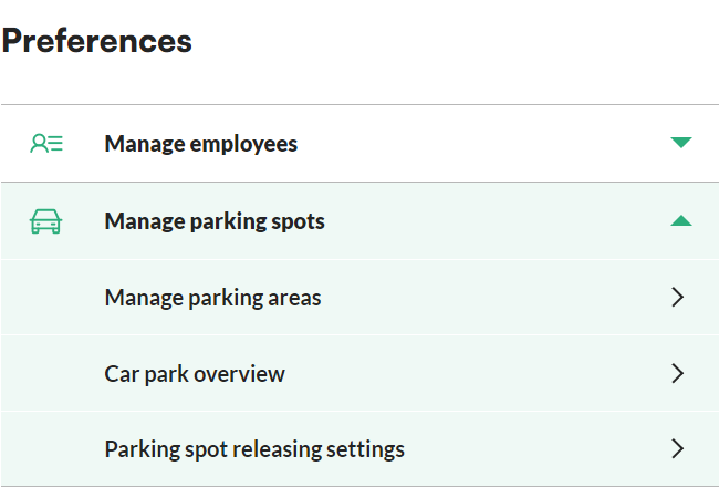Manage parking areas