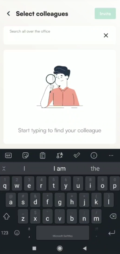 Tidaro mobile app colleague searching